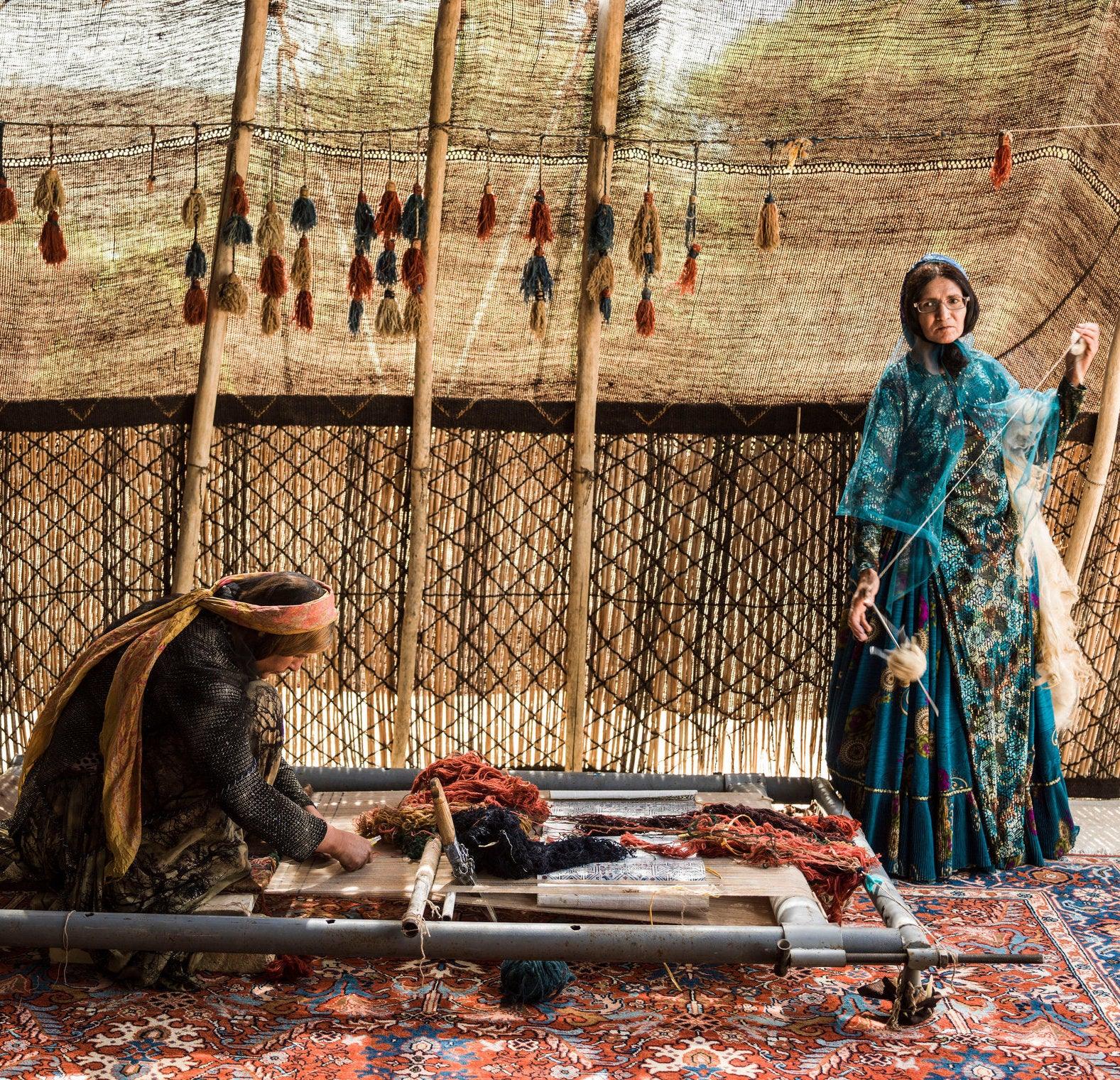 Persian Women Weave a Rug