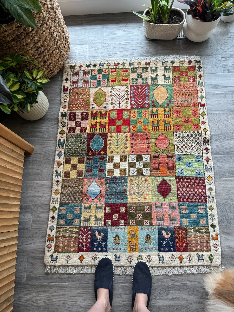 Persian Gabbeh Rug | 2' 10" x 3' 10" - Rug the Rock