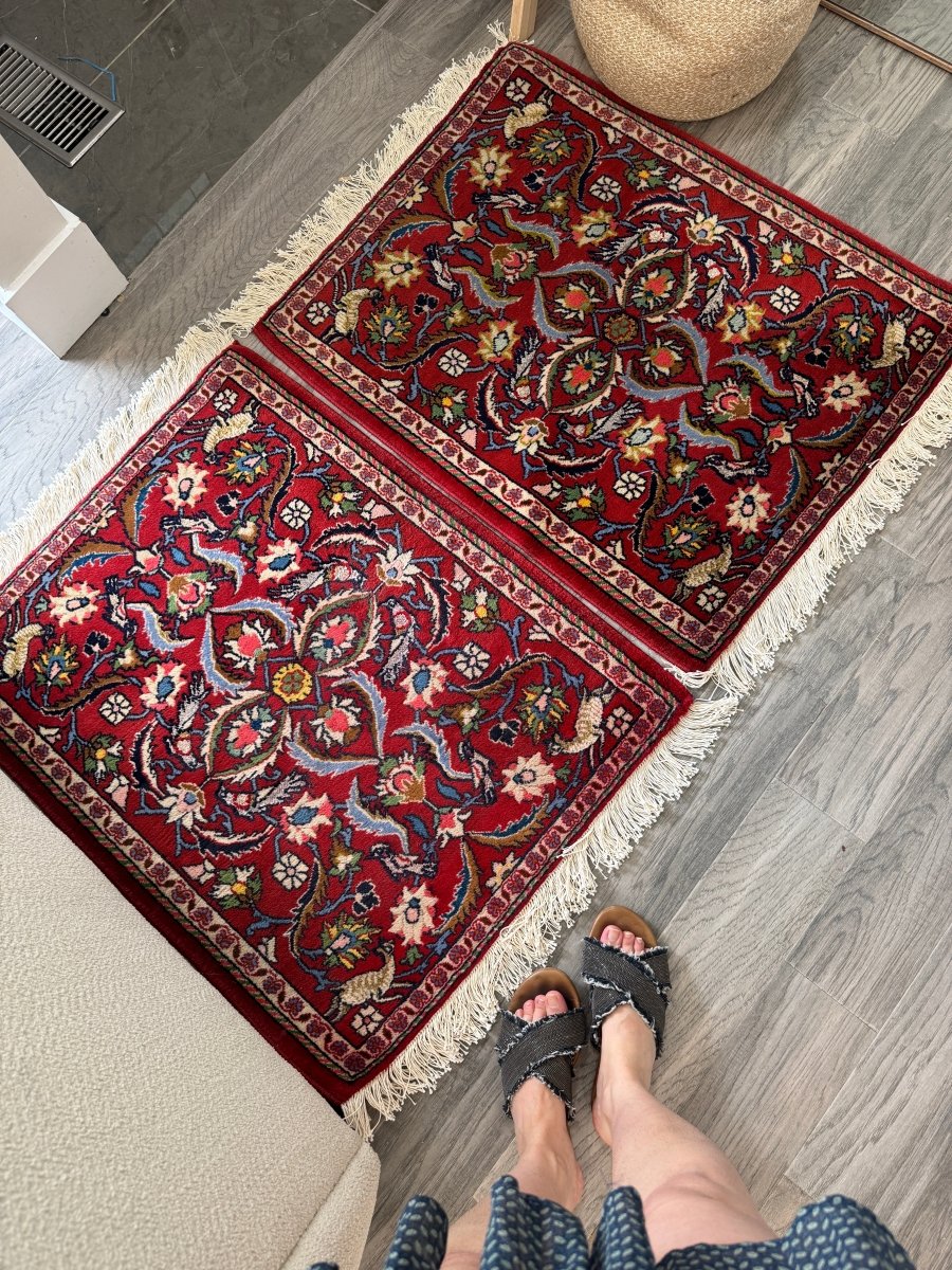 Persian Kashan Twin Rugs | 2' 2" x 2' 8" - Rug the Rock