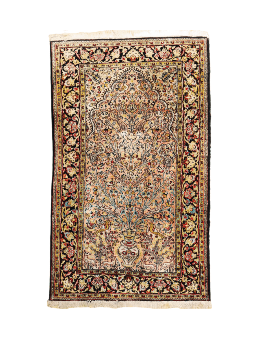 Persian Qum Pure Silk Rug | 2' 7" x 4' 3" - Rug the Rock -