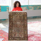 Persian Qum Pure Silk Rug | 2' 7" x 4' 3" - Rug the Rock -