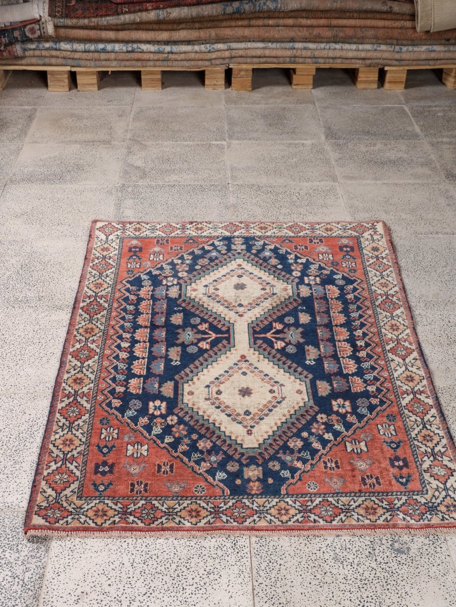 Persian Yalameh Rug | 3' 1” x 4' 6" - Rug the Rock -