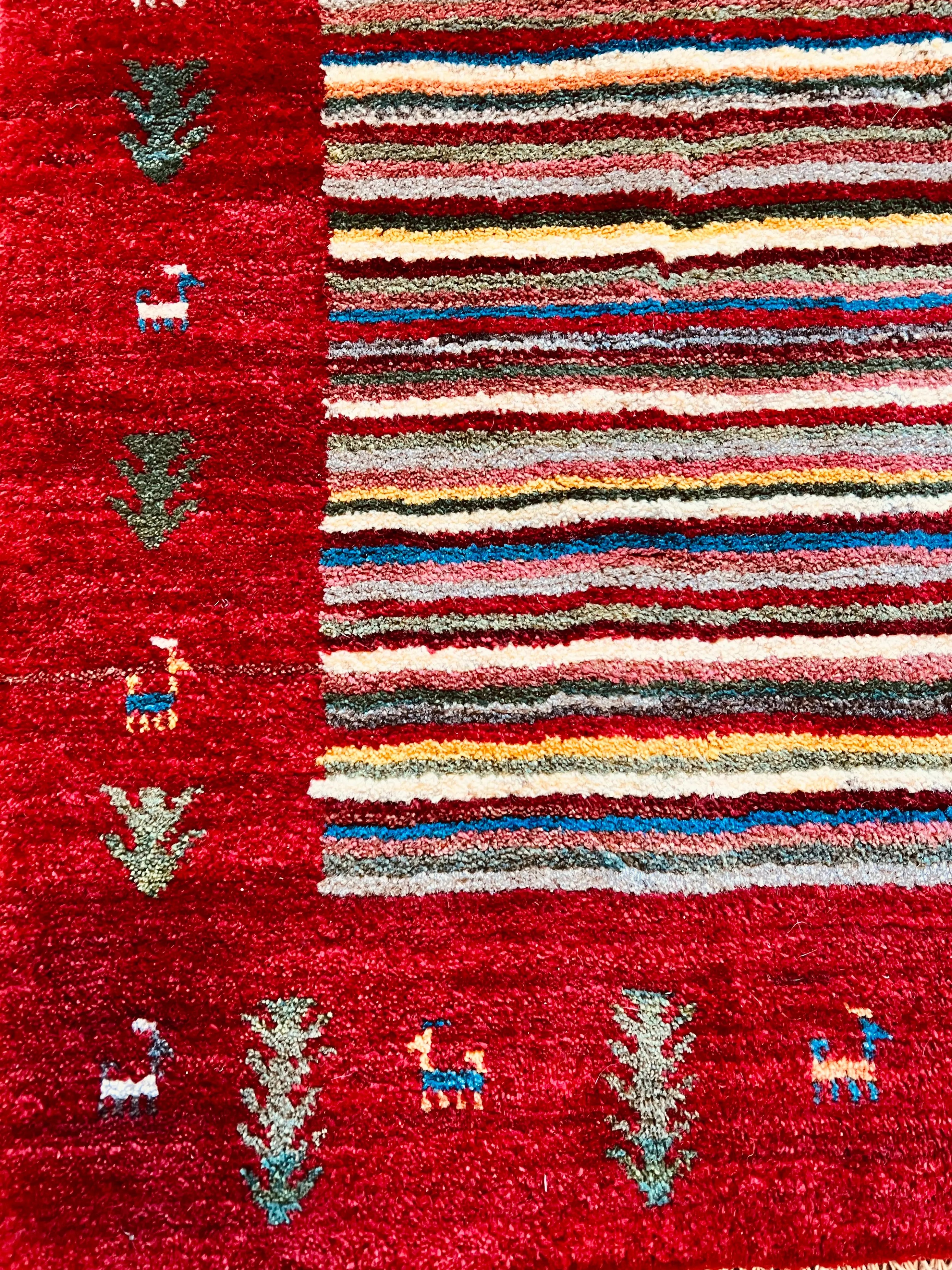 Gabbeh Rug | 3’7”x4’8” Rug the Rock