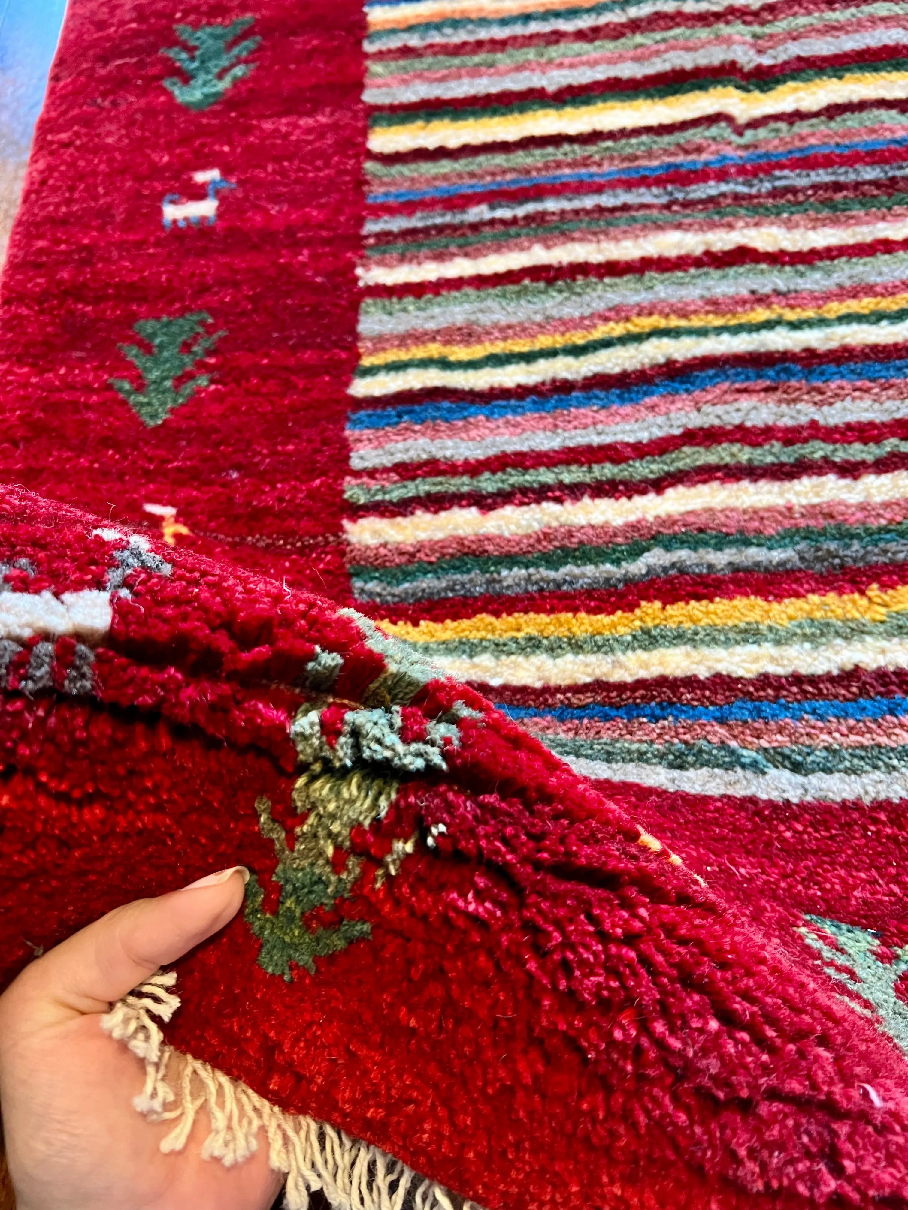 Gabbeh Rug | 3’7”x4’8” Rug the Rock