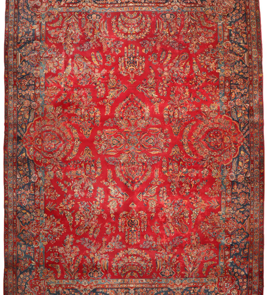 Antique Persian Mohajeran Sarouk Rug | 13' 10" x 10' 4" - Rug the Rock