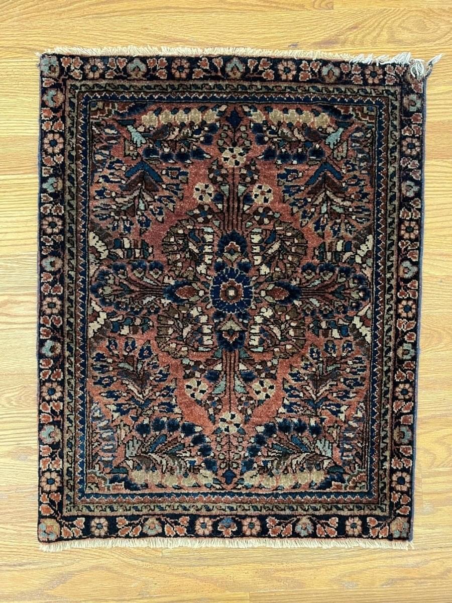 Antique Persian Sarouk Rug | 2' 4" x 1' 11" - Rug the Rock