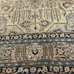 Vintage Tabriz Rug, close-up of the patterned field, hand-knotted wool pile. SKU 0005.