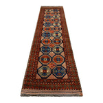 Afghan Runner, lengthwise view, hand-knotted wool pile. SKU 1.0008.