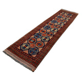 Afghan Runner, diagonal full view, hand-knotted wool pile. SKU 1.0008.