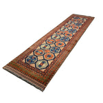 Afghan Runner, diagonal full view, hand-knotted wool pile. SKU 1.0008.