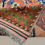 Afghan Runner, folded corner and reverse, hand-knotted wool pile. SKU 1.0008.