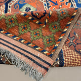 Afghan Runner, folded corner and reverse, hand-knotted wool pile. SKU 1.0008.