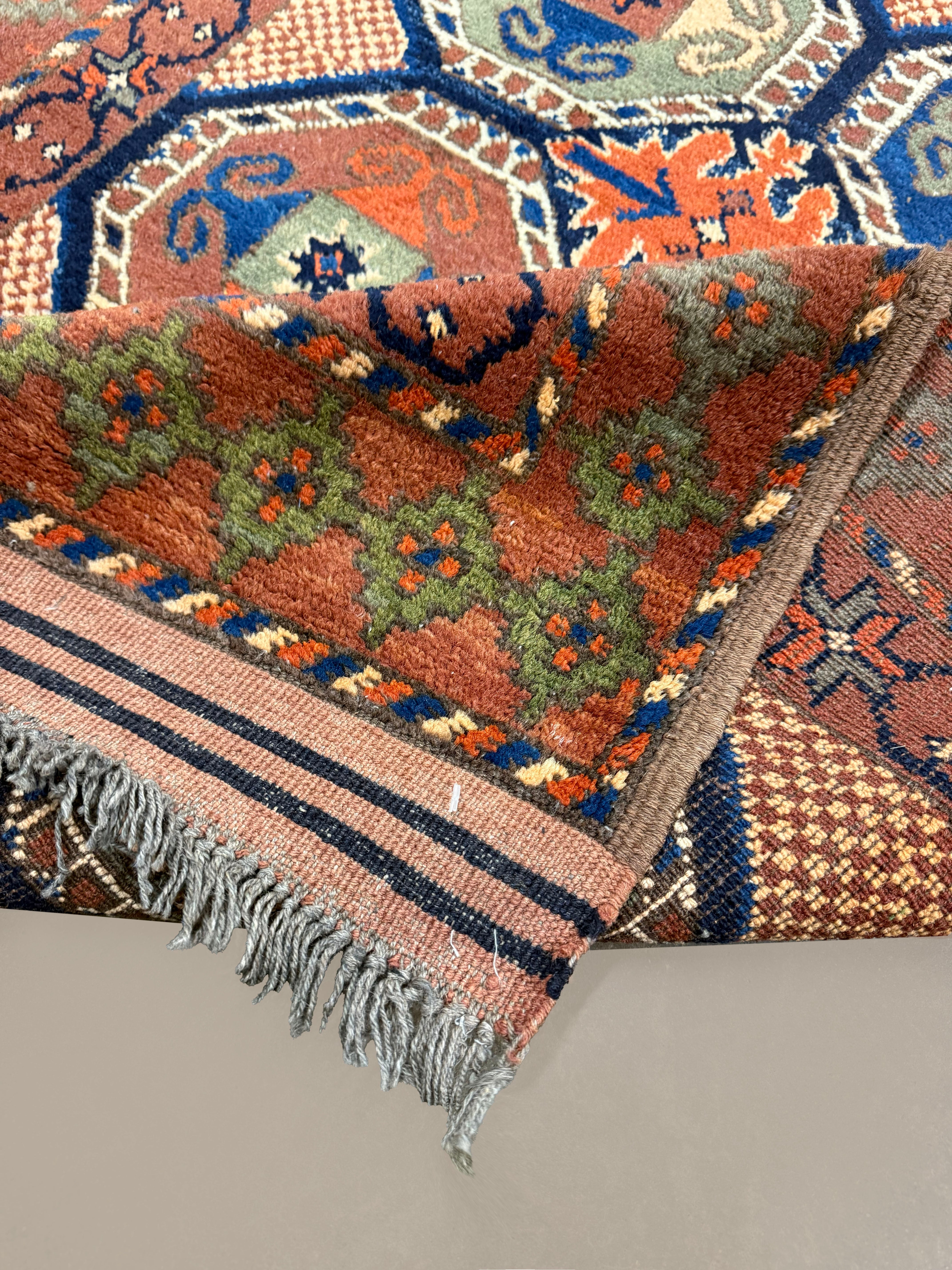 Afghan Runner, folded corner and reverse, hand-knotted wool pile. SKU 1.0008.