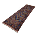 Afghan Runner, diagonal full view, hand-knotted wool pile. SKU 1.0010.