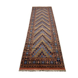 Afghan Runner, lengthwise view, hand-knotted wool pile. SKU 1.0010.