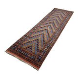Afghan Runner, diagonal full view, hand-knotted wool pile. SKU 1.0010.