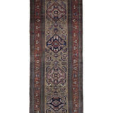 Persian Uch Tappeh Runner, top view on white background, hand-knotted wool with beige colouring. SKU 1.0087.