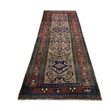 Persian Uch Tappeh Runner, lengthwise view, hand-knotted wool with beige colouring. SKU 1.0087.