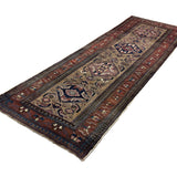 Persian Uch Tappeh Runner, diagonal full view, hand-knotted wool with beige colouring. SKU 1.0087.