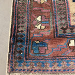 Persian Uch Tappeh Runner, border and fringe detail, hand-knotted wool with beige colouring. SKU 1.0087.
