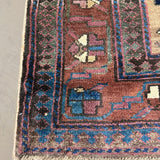 Persian Uch Tappeh Runner, border and fringe detail, hand-knotted wool with beige colouring. SKU 1.0087.