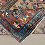 Persian Uch Tappeh Runner, folded corner and reverse, hand-knotted wool with beige colouring. SKU 1.0087.