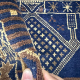 Vintage Afghan Wool Runner. Additional product photograph; SKU 101776; source IMG_7363.