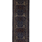 Vintage Afghan Wool Runner, full rug view. Original catalog photograph; SKU 101776.