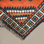 Persian Kelardasht Runner, corner and fringe detail, hand-knotted wool pile. SKU 112696.