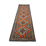 Persian Kelardasht Runner, lengthwise view, hand-knotted wool pile. SKU 112696.