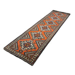Persian Kelardasht Runner, diagonal full view, hand-knotted wool pile. SKU 112696.