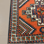 Persian Kelardasht Runner, border and fringe detail, hand-knotted wool pile. SKU 112696.
