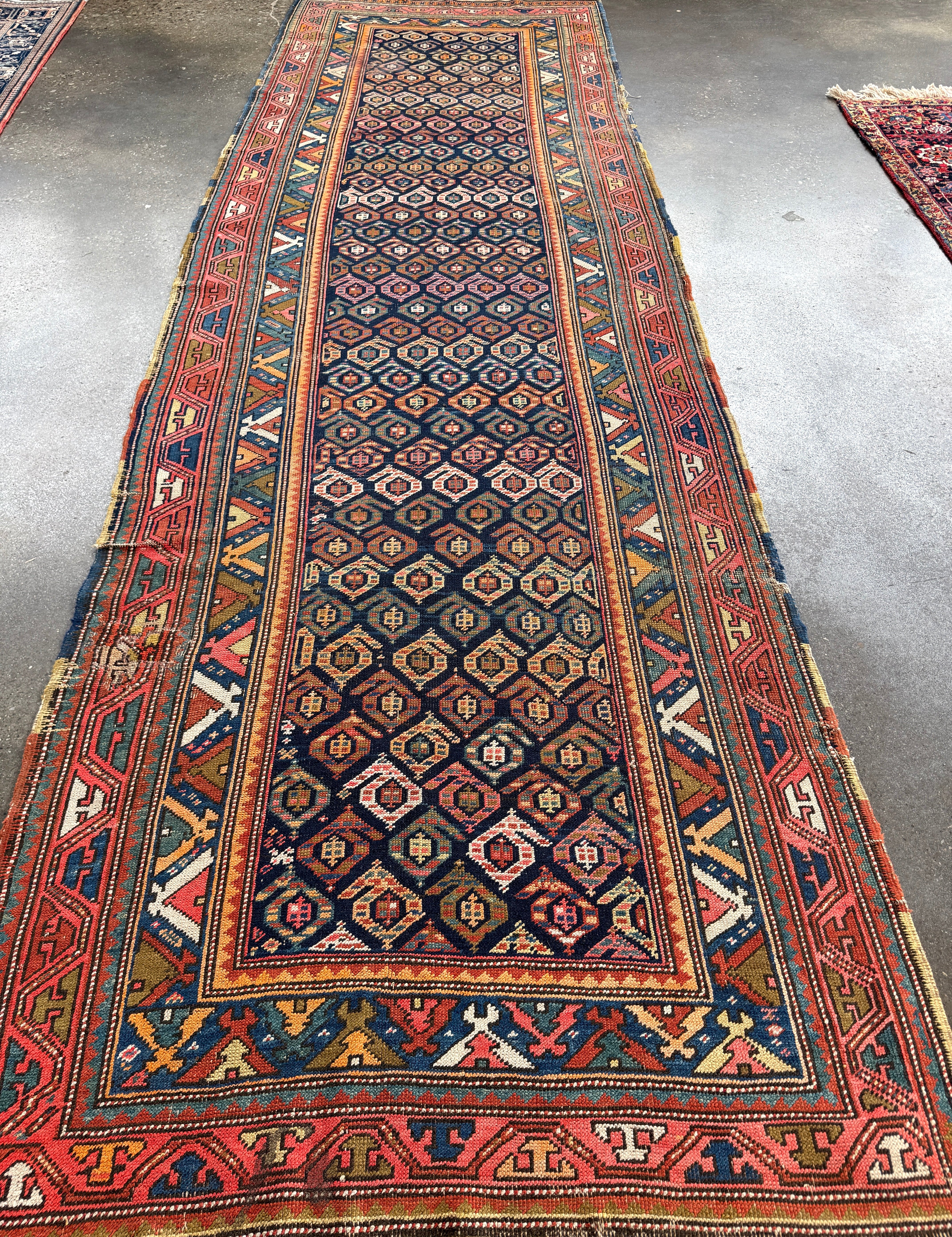 Caucasian Kazak Runner Rug | 4' 4" x 13' 9" Rug the Rock