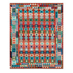 Afghan Maimana kilim — Diamond Rows in Red & Turquoise | 8'1" × 10' (247 × 305 cm)