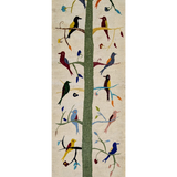Suzani Kilim Runner — Birds in a Tree on Ivory | 2'1" × 5'9"