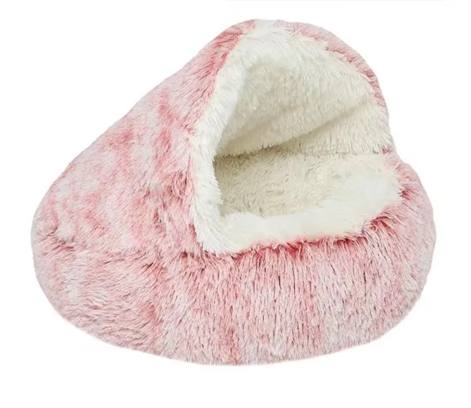 Semi-Closed Cat Bed with Universal Cover - Four Seasons Nest for Small Dogs and Pets Rug the Rock