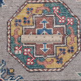 Wool pile close-up of blue & red Kazak-inspired wool rug 21479.