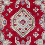 Pattern detail of red & ivory Kazak-inspired wool rug 23375.