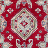 Pattern detail of red & ivory Kazak-inspired wool rug 23375.