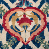 Pattern detail of ivory & blue Kazak-inspired wool rug 27444.
