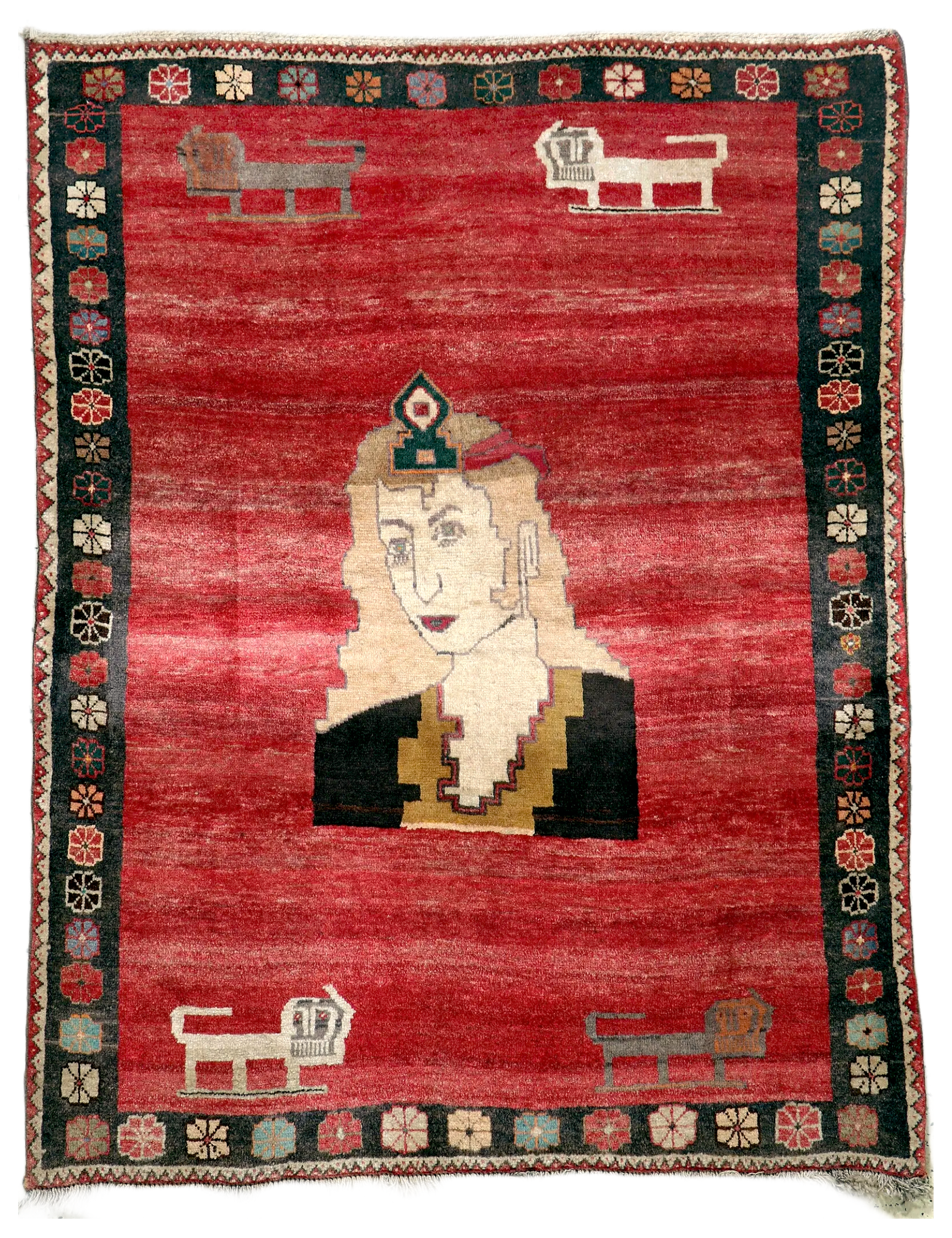 Vintage Persian Gabbeh Rug | 3' 10" x 5' 2" Rug the Rock