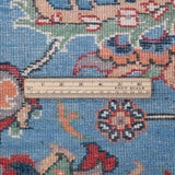 Wool pile close-up of blue & red Kazak-inspired wool rug 29649.