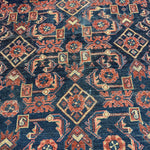 Vintage Nanaj Rug — Angular Medallion & Dense Red and Deep Blue Motifs. Original rug photograph; SKU 30060; source 30060 IMG_6772.