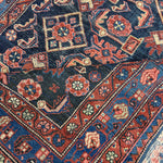 Vintage Nanaj Rug — Angular Medallion & Dense Red and Deep Blue Motifs. Original rug photograph; SKU 30060; source 30060 IMG_6773.