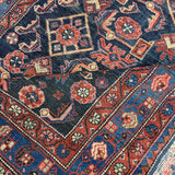 Vintage Nanaj Rug — Angular Medallion & Dense Red and Deep Blue Motifs. Original rug photograph; SKU 30060; source 30060 IMG_6773.