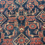 Vintage Nanaj Rug — Angular Medallion & Dense Red and Deep Blue Motifs. Original rug photograph; SKU 30060; source 30060 IMG_6782.