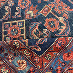 Vintage Nanaj Rug — Angular Medallion & Dense Red and Deep Blue Motifs. Original rug photograph; SKU 30060; source 30060 IMG_6783.