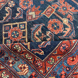 Vintage Nanaj Rug — Angular Medallion & Dense Red and Deep Blue Motifs. Original rug photograph; SKU 30060; source 30060 IMG_6783.