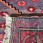 Vintage Houpa Zanjan Rug — Three Red Geometric Medallions on a Dark Field. Original rug photograph; SKU 30175; source 30175 IMG_6716.