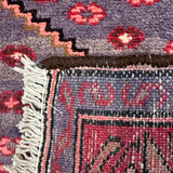 Vintage Houpa Zanjan Rug — Three Red Geometric Medallions on a Dark Field. Original rug photograph; SKU 30175; source 30175 IMG_6716.